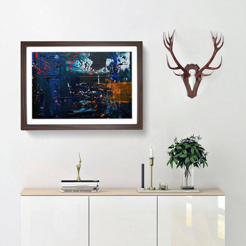 Abstract Vol.400 by S.Johnson - Framed Print, 48cm H x 65cm W x 2cm D, Walnut Framed