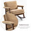 Chaise berçante d'appoint moderne rembourrée avec structure en bois, coussin à haute densité, coussin de siège amovible, coussin de dossier et d'accoudoirs