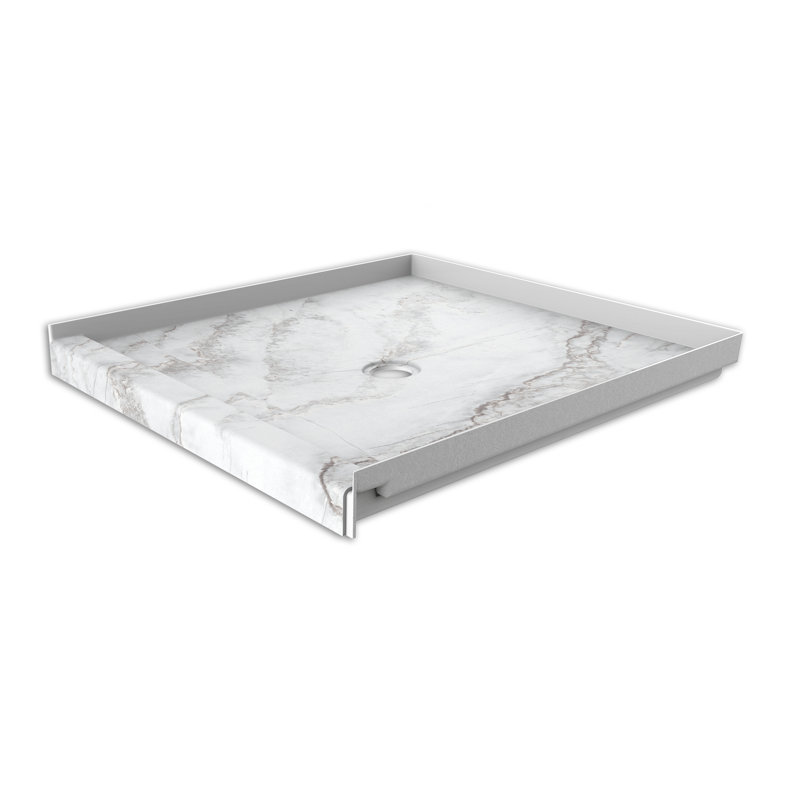 FlexStone® 36"W x 36"D Alcove Shower Base with Center Drain in Calypso, Calypso