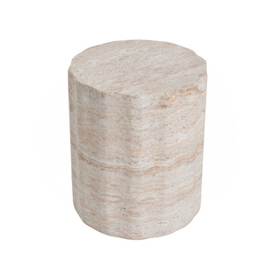 Outdoor/Indoor Lightweight Concrete Side Table/Travertine Finish