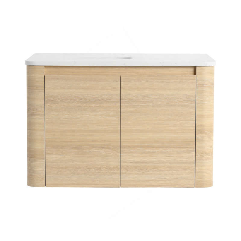 30'' Wall-Mounted Bathroom Vanity & 2-Soft-Close Door, KD-Packing, Plywood (Vanity Only, Excluding Sink), Ameican White Oak