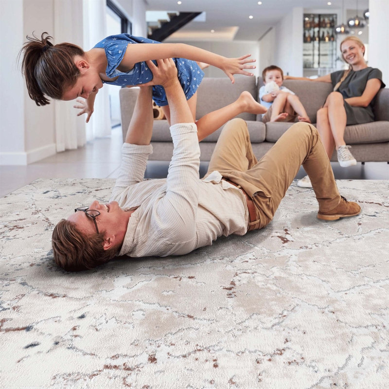 Multi/Contemporary Non-Shedding Stain Resistant Area Rug, Runner 2' x 8'