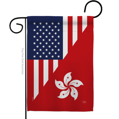 L’amitié d’american hong kong-impressions 2 faces décoratives de 18,5 po x 18,5 po drapeau de jardin en polyester