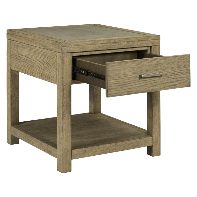 Table de bout Cruce avec faux béton et 1 tiroir