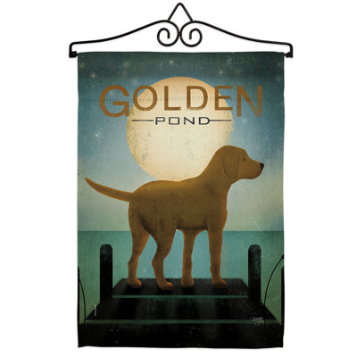 Toile de polyester à 2 faces 19 x 13 po golden pond ensemble de drapeaux