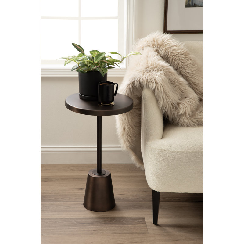 Table d'appoint ronde en métal Tira, Bronze