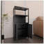 Armoire de rangement en bambou noir, armoire de salle de bain séparée avec 2 portes, armoire de plancher pour le salon, la cuisine et l'entrée