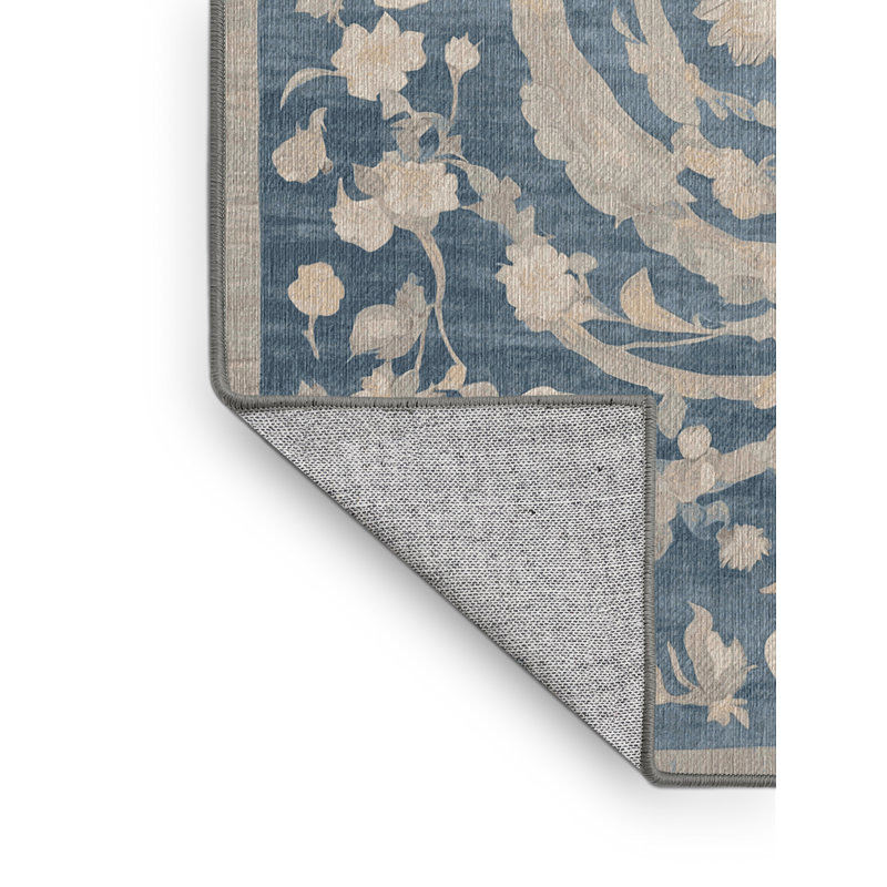 Machine Washable Gray Area Rug, Round 7'