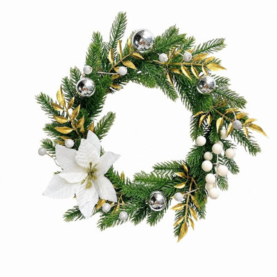 Couronne de poinsettia de Noël 20,47 po