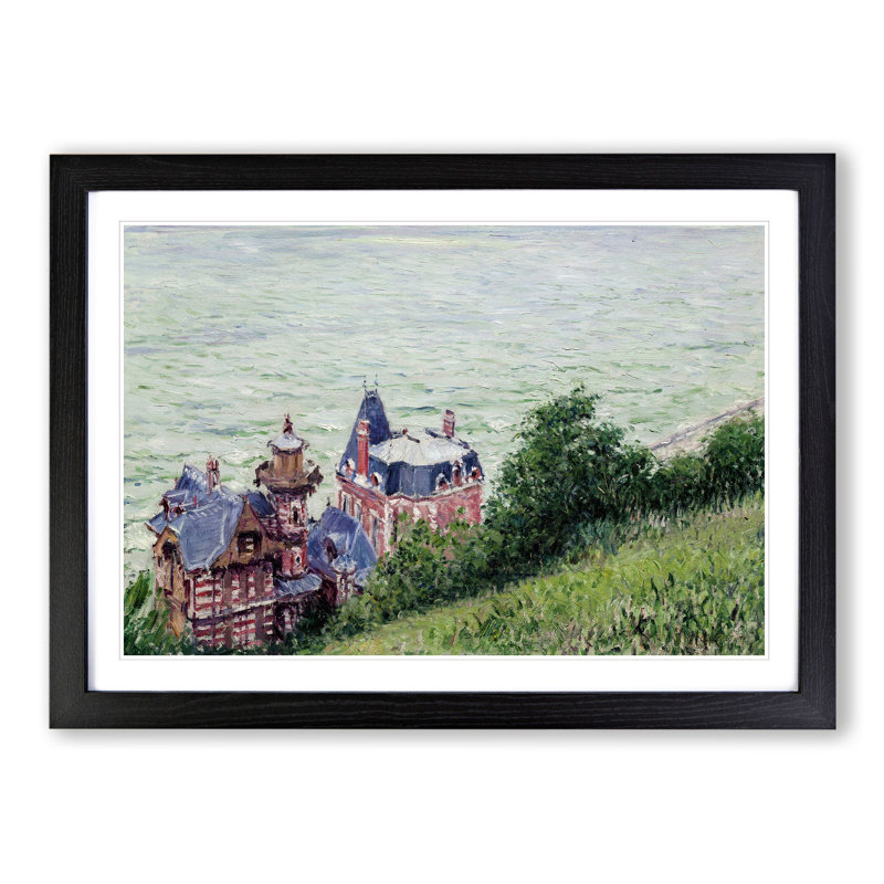 Villas at Trouville by Gustave Caillebotte - Picture Frame Painting, Black, 27cm H x 36cm W x 2cm D