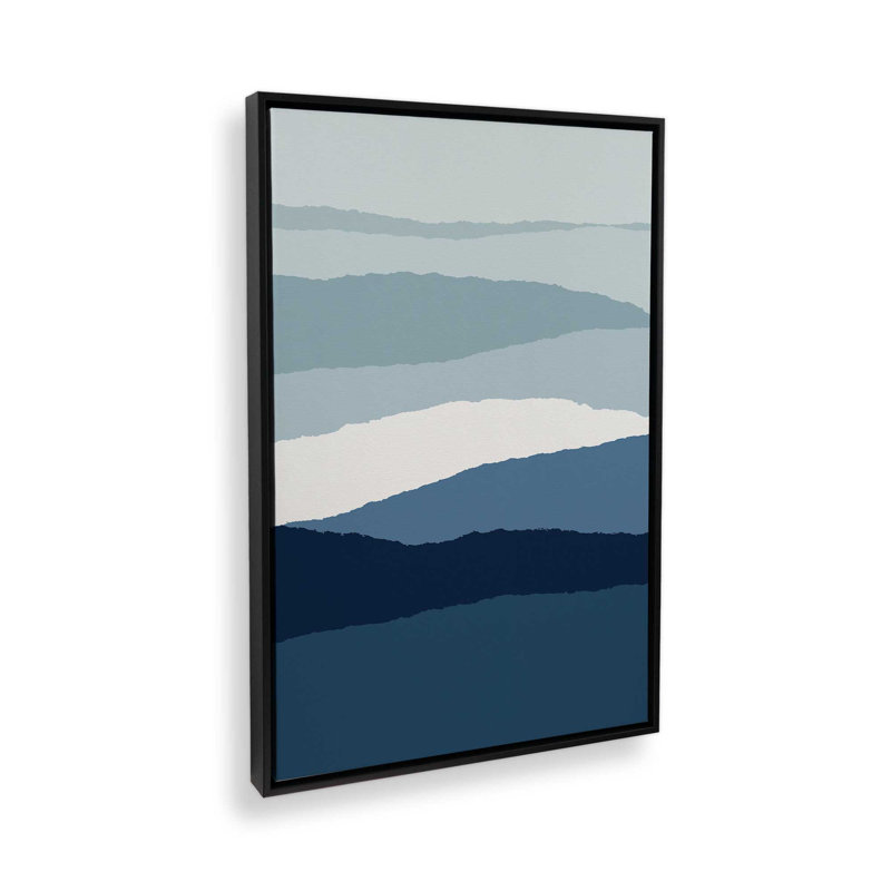 «Blue Abstract II» par Garima Dhawan, reproduction d'art, Noir, Cadre flottant, H 24 po x l 18 po