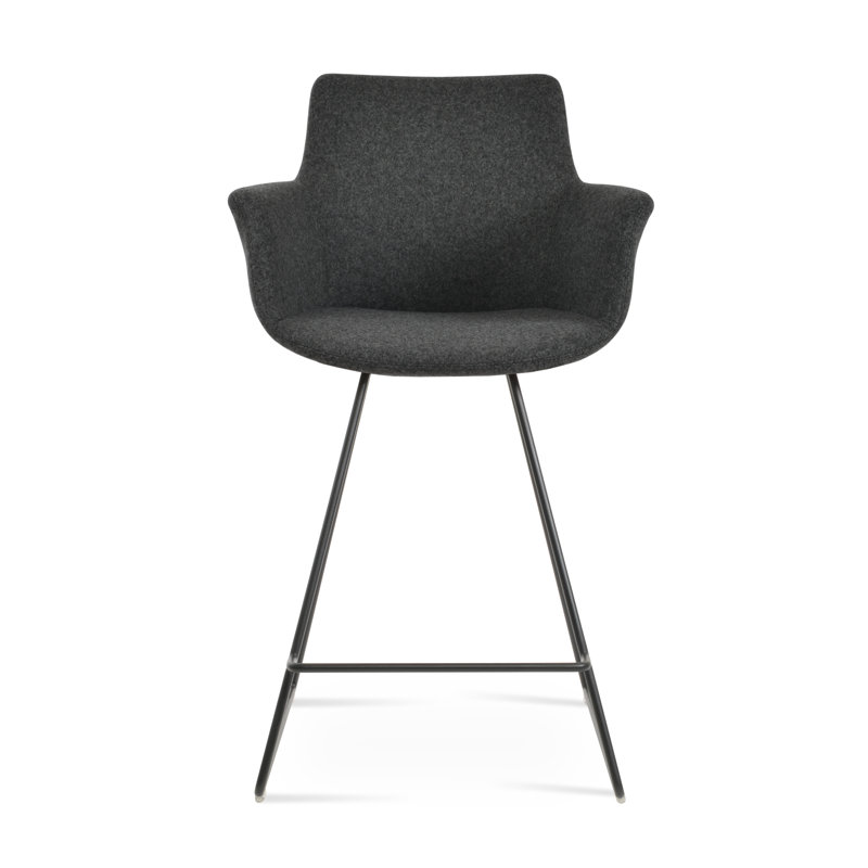 Tabouret de bar et de comptoir pour chat Bottega, Noir, Turquoise, Tabouret de comptoir (siège d'une hauteur de 24 p
