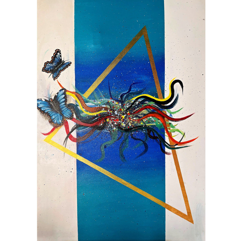 Papillons bleus: symbole du changement ou de la renaissance | Acrylique sur toile