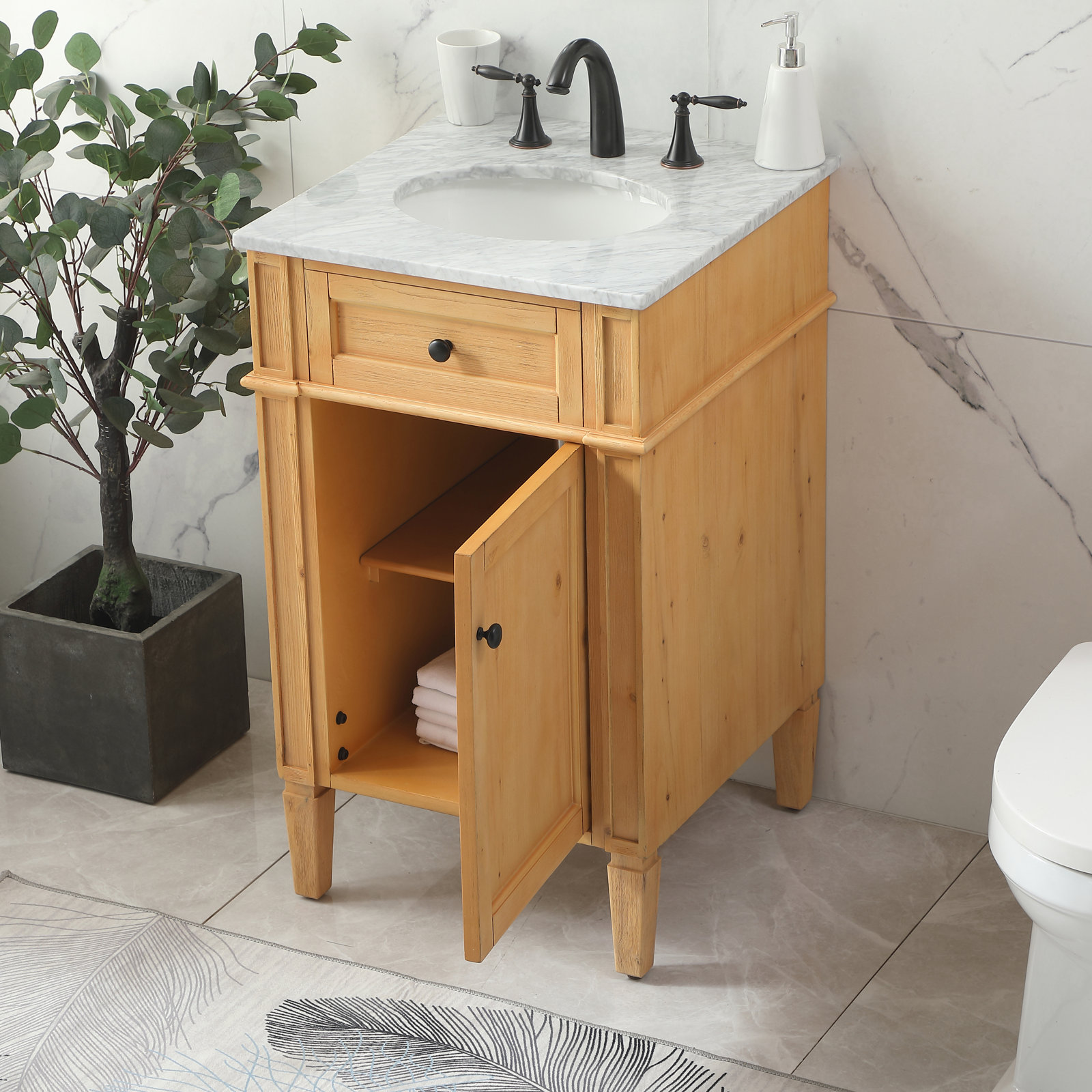 Rivers 21'' Single Bathroom Vanity, Light Brown