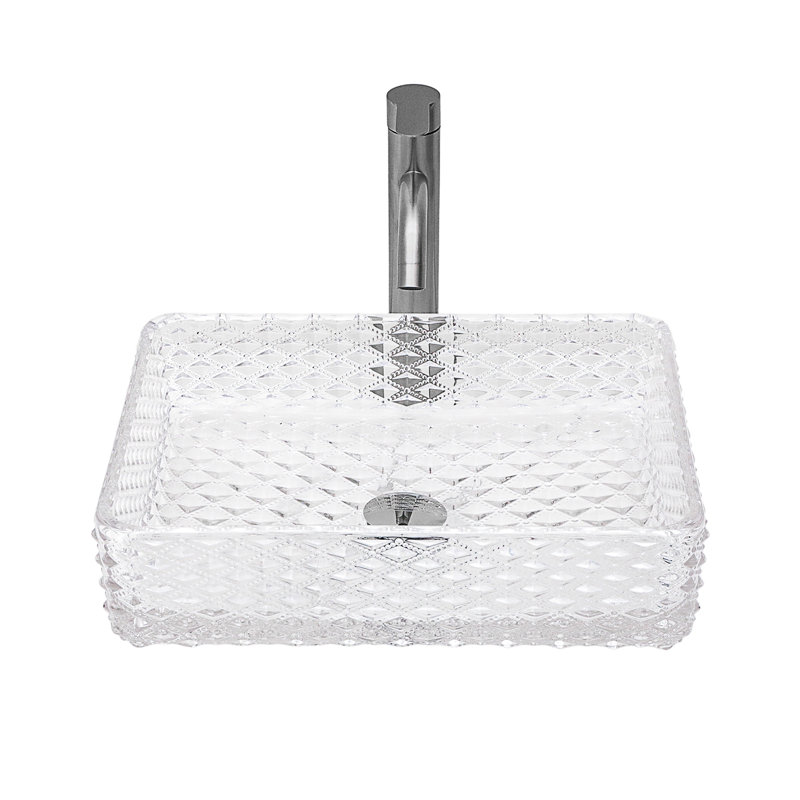 Lavabo vasque de salle de bain rectangulaire au-dessus du comptoir