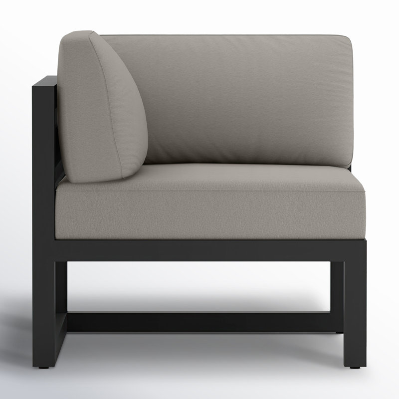 Avion 4 Piece Sectional Set, Black, Canvas Charcoal Sunbrella® Canvas