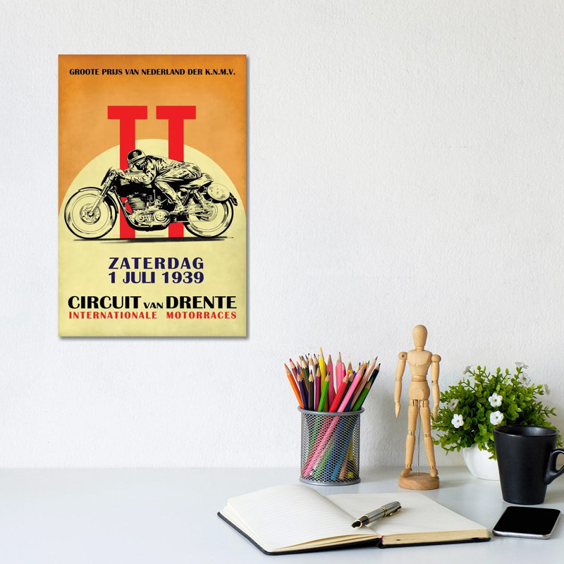 Circuit Van Drente TT 1939 1 Piece Wall Art on Canvas, 30.48cm H x 20.32cm W x 1.91cm D, Wrapped Canvas