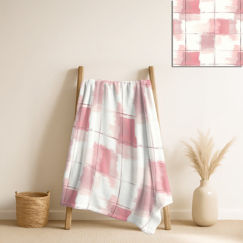 Plaid Blush - couverture douce rustique, jeté en peluche campagnard