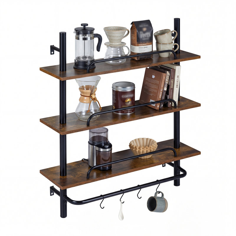 97cm H x 81cm W Metal Floating Bookcase