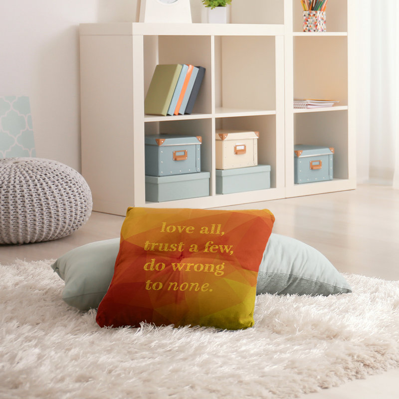 Coussin intérieur / extérieur Do No Wrong, H 30 po x l 30 po, Jaune ambre