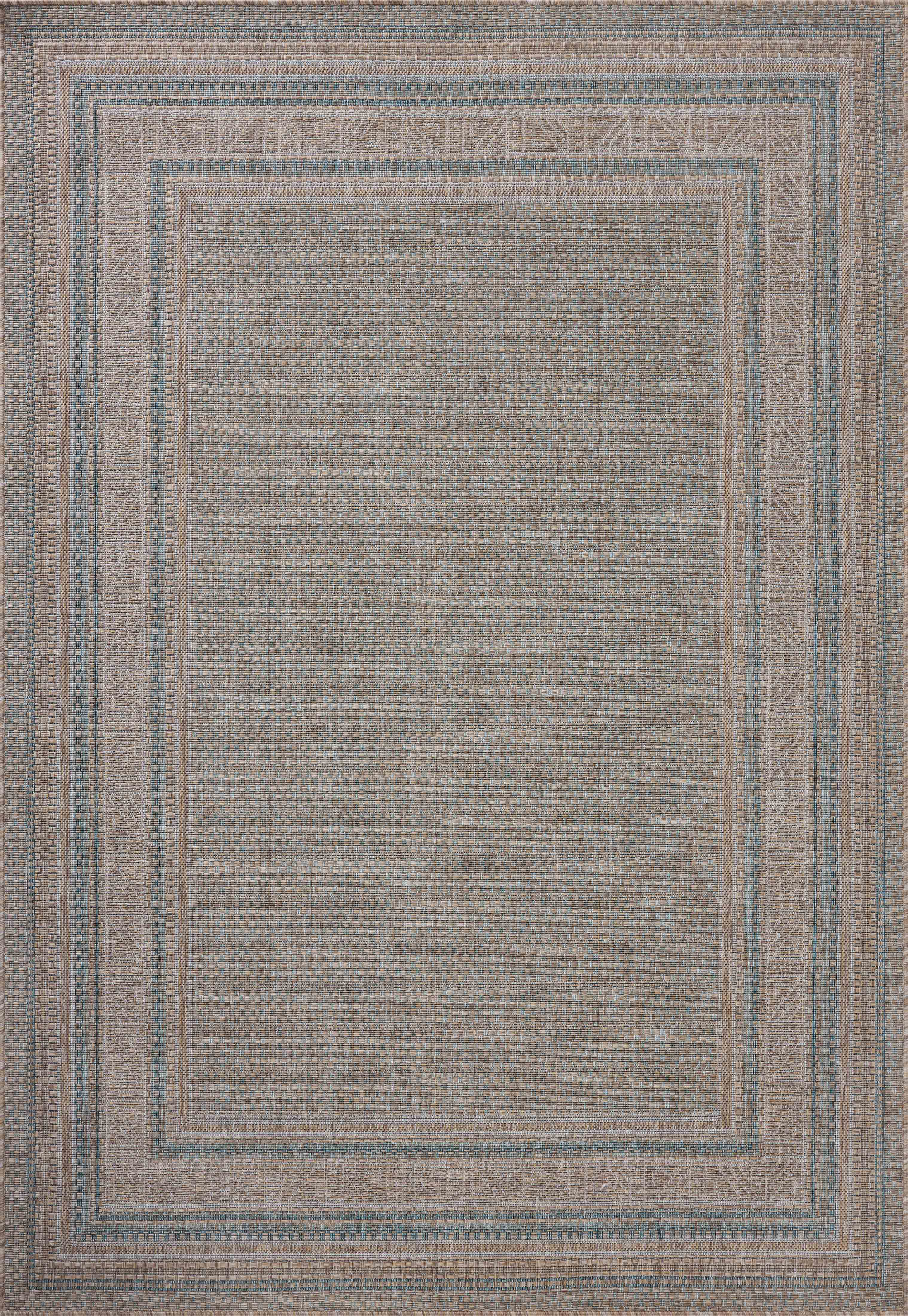 Amber Lewis x Loloi Indoor / Outdoor Topanga Natural / Teal Area Rug ...