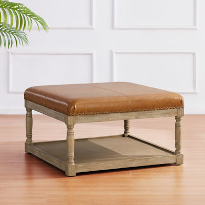 Cristan Faux Leather Ottoman