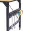 Établi réglable de 180 cm avec panneau perforé, établi de bureau robuste en bois avec roulettes, capacité de charge de 725 kg, établi roulant avec prise secteur/USB, crochets et étagère, idéal pour garage, atelier, bureau ou maison.