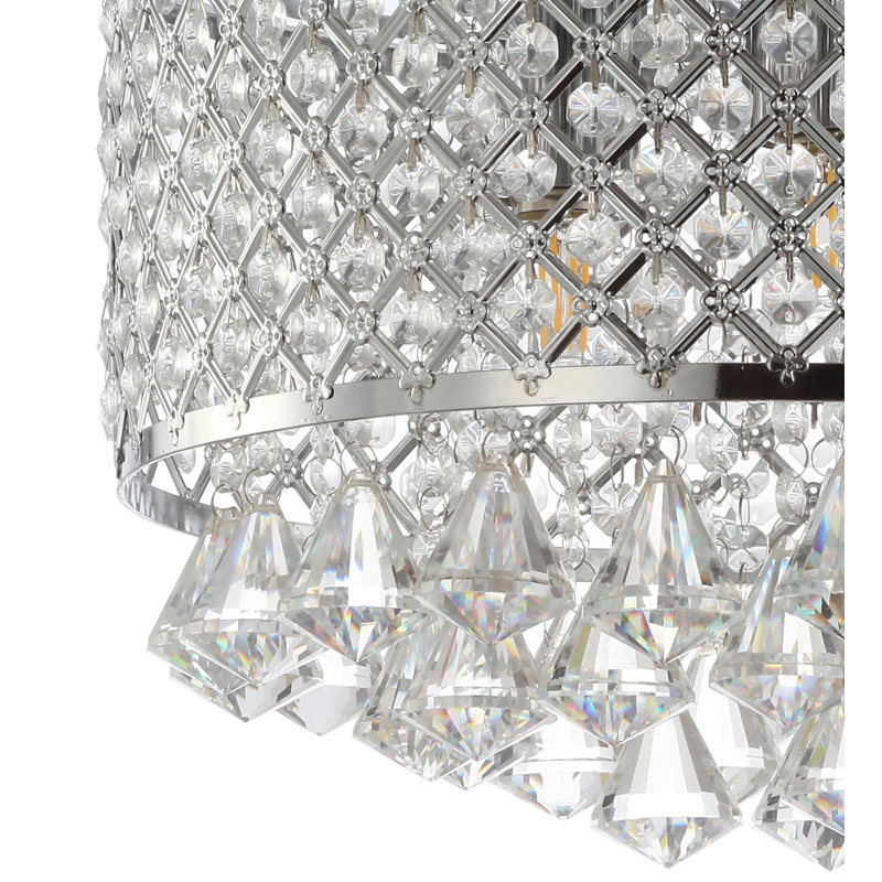 Plafonnier encastré de style lustre 17" 3 lumières Tarvin, Chrome chrome