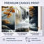 «Gray Yellow Autumn Waterfall Forest Trail I - Gray Nature», reproduction d'art sur toile-44314902-44314899