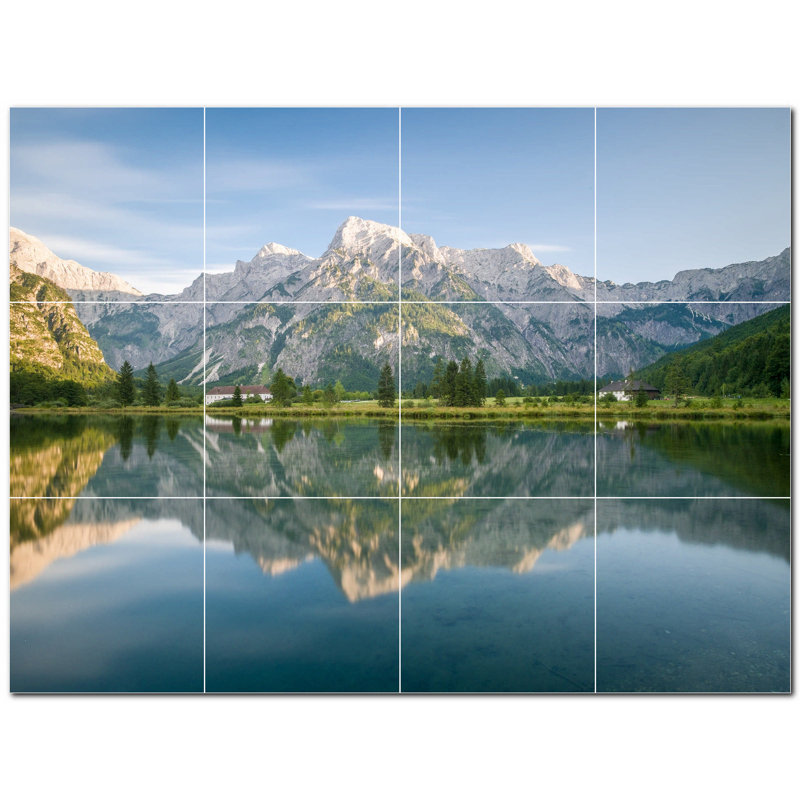 Panneau mural en céramique satinée 6 "x 6" Lakes Photo