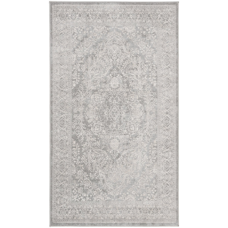 Tapis gris clair / crème Calidia, Rectangle de 3 pi x 5 pi