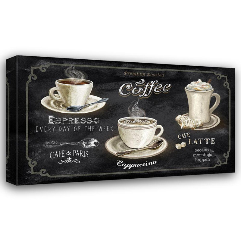 «Red Barrel Studio® Knutsen, Conrad», reproduction d'art sur toile tendue sous le titre «Coffee Trio», H 16 po x l 24 po