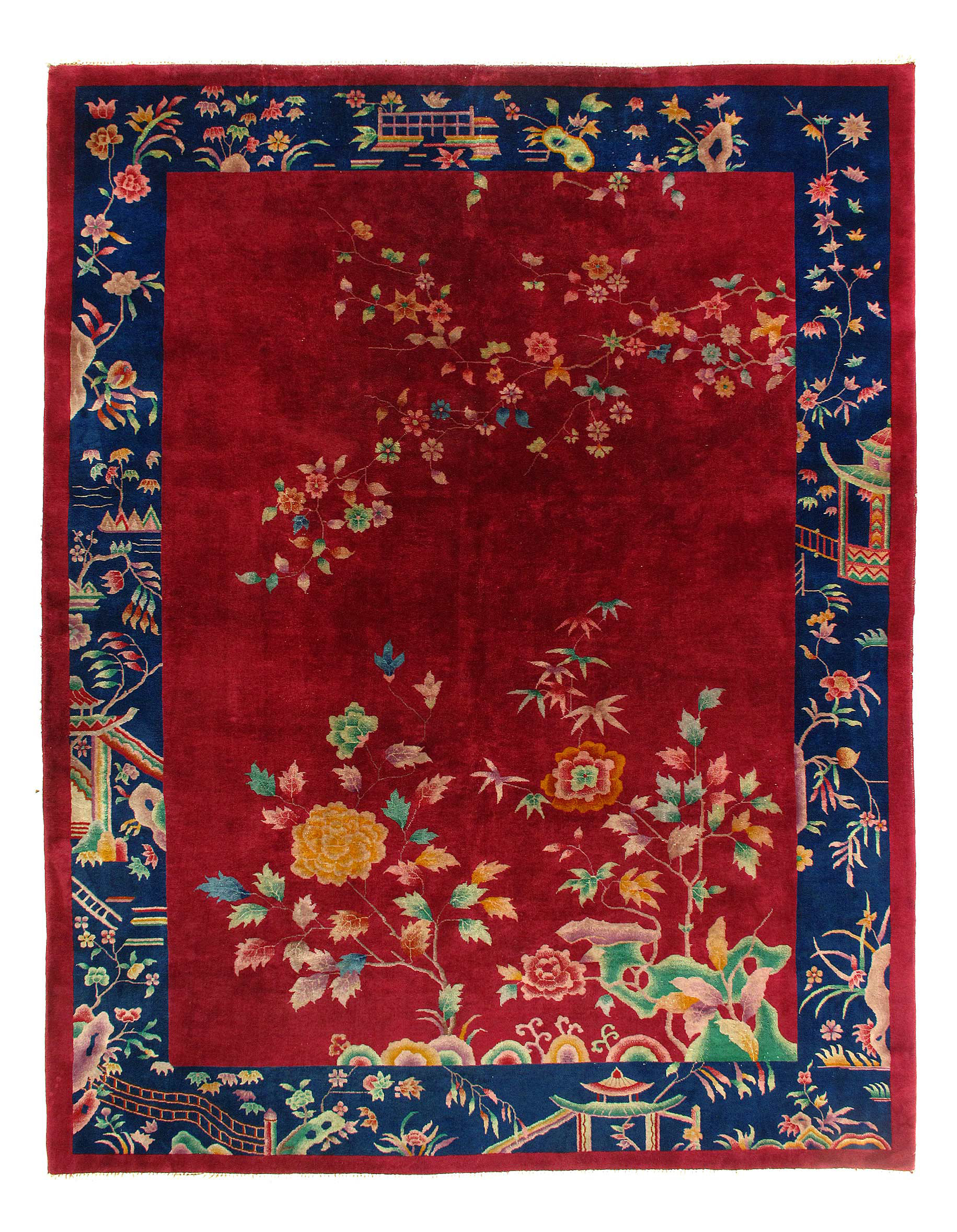 Pasargad NY Antique One-of-a-Kind 8'9'' x 11'3'' 2000s Wool Area Rug in ...