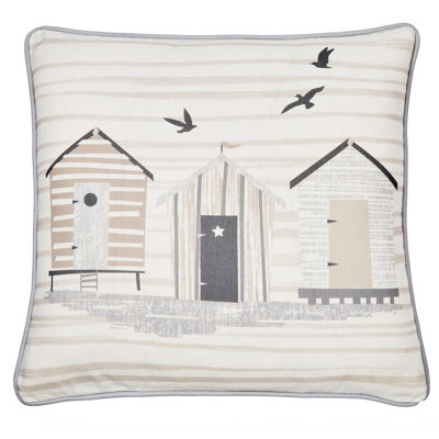 Beach Huts Indoor / Outdoor Square Cushion Cover