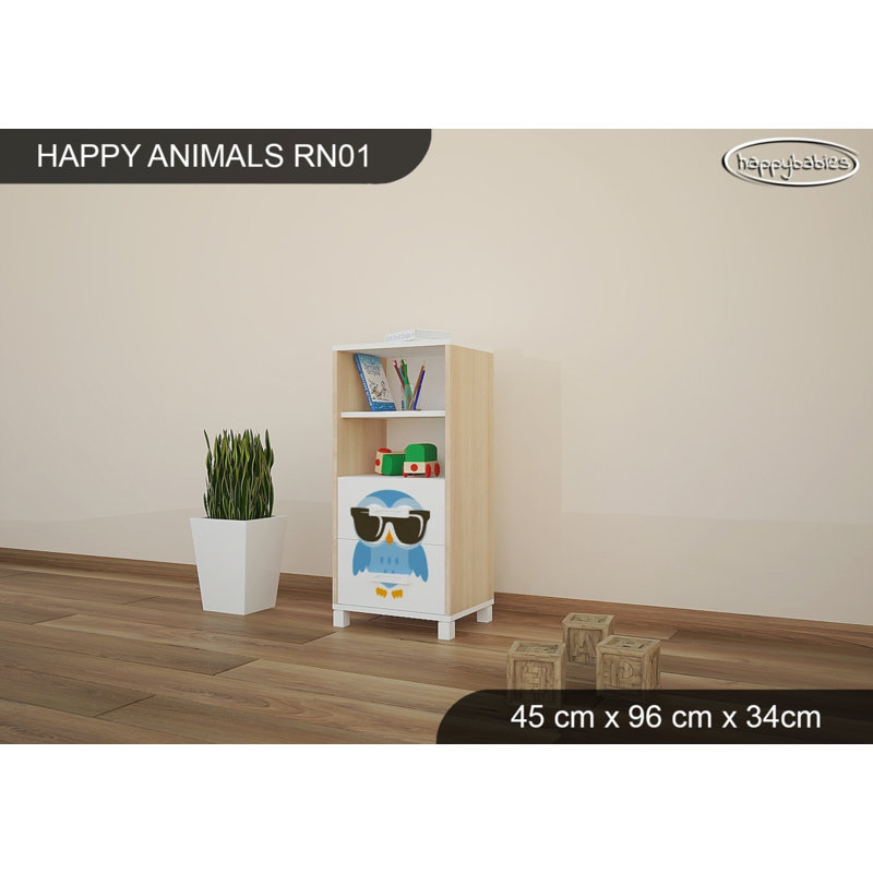 45cm W Animals Kids Cube, Oak