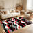 Red Black Wavy Stripe area rugs for Living Room, Soft and Comfortable, Suitable for all seasons, easy to maintain, machine washable Indoor floor mat, Under Table Farmhouse suitable for Bedroom, Dining Room, Study, Patio, Balcony, Home Decor-1081197323