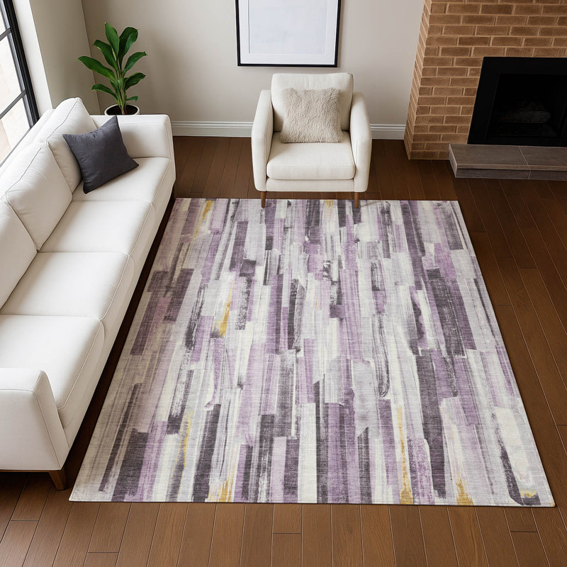Machine Washable Indoor/Outdoor London ACN2255 Stripes Rug, Rectangle 10 pi x 14 pi
