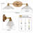 2‑Light Antique Brass Bathroom Vanity Light with Textured Glass Shade