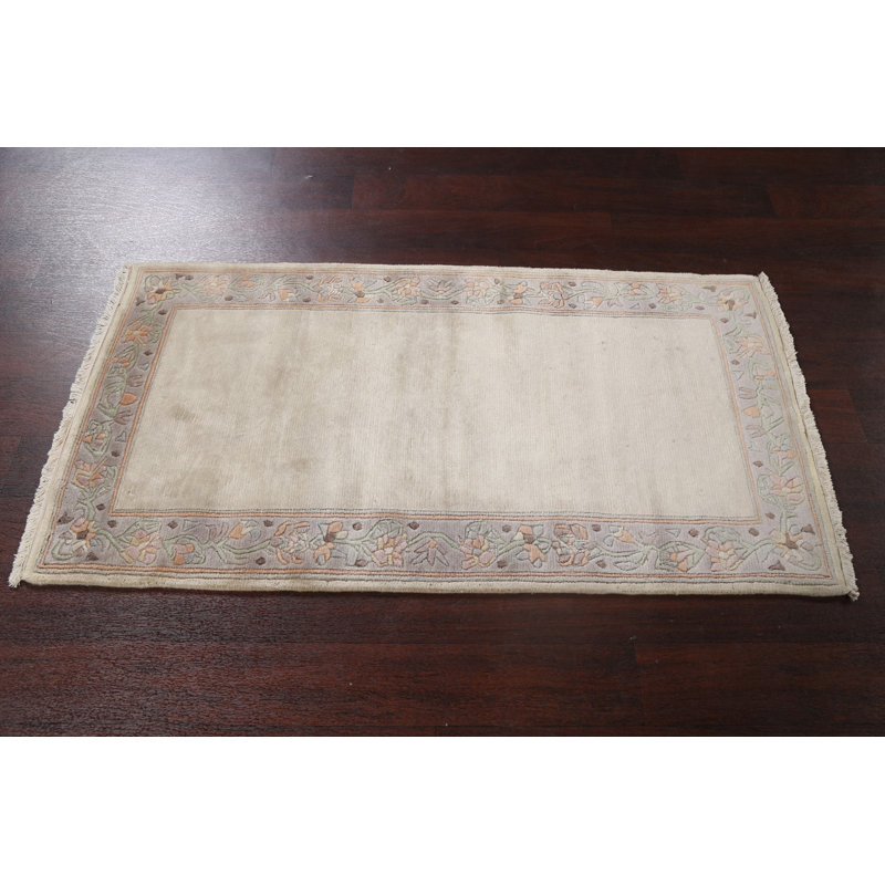 Tapis de couloir oriental népalais en laine noué à la main 2 x 5