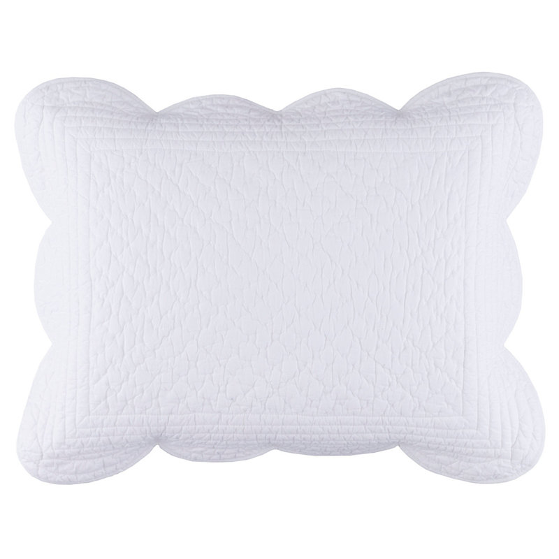 Power Shake Scallop White Quilted Sham, Standard