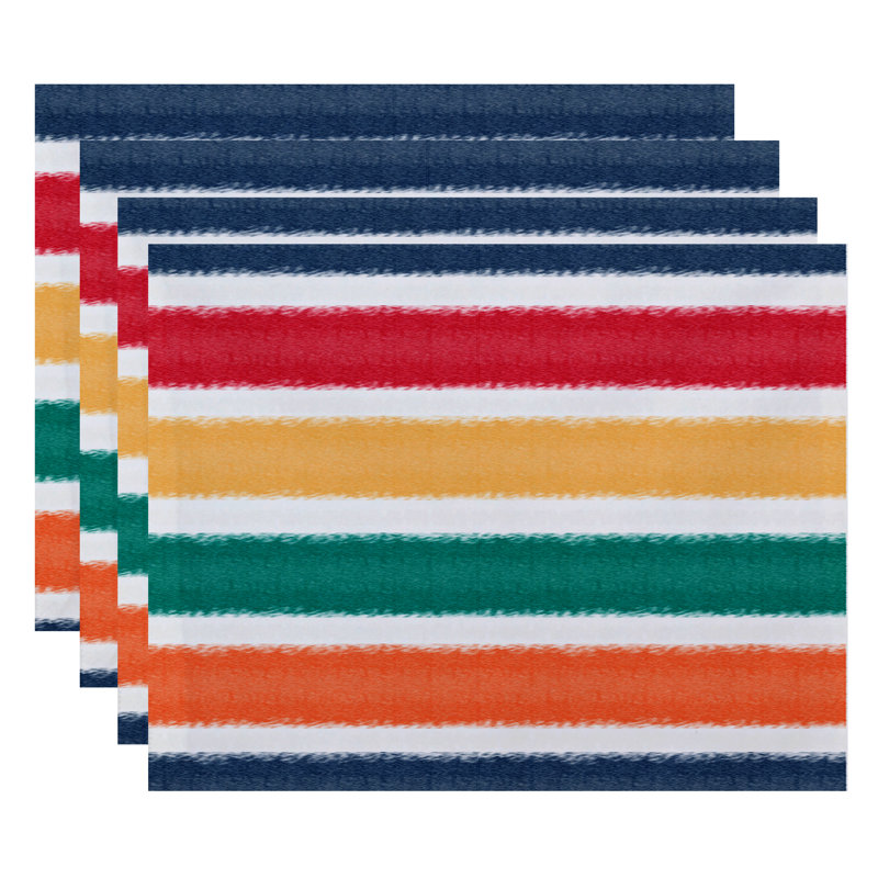 Ensemble de napperons 4 pièces Synthia, Bleu marine