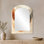 Miroir mural brun moderne - courbes minimalistes beiges, imprimé sur métal