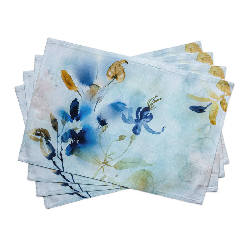 Maison d'Hermine Lazy Summer Days, ensemble de 4 napperons 100 % coton - 33 x 48 cm