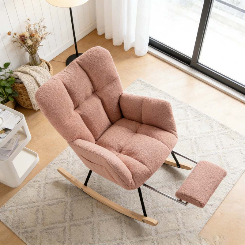 Chaise berçante Teddy, Pink-Footstool