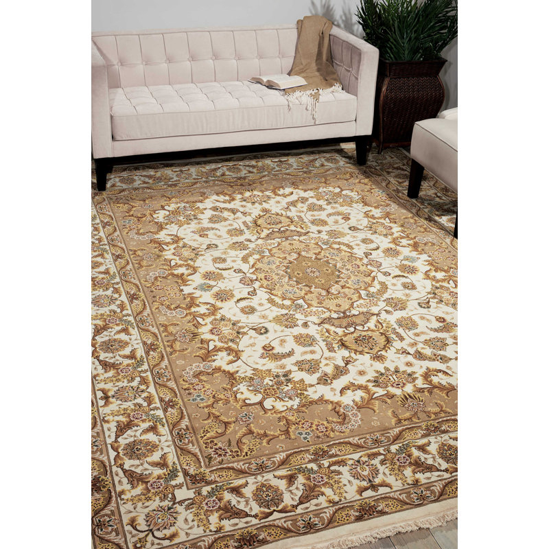 Tapis ivoire fait à la main Bilbrey