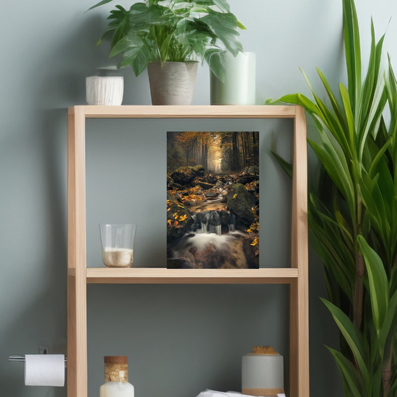 «Dreamy Autumn Abstract Contemporary Forest Landscape», reproduction d'art mural, H 18 po x l 12 po
