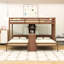 Lit superposé simple au-dessus de simple et simple en bois avec bureau intégré, tablettes Wood-1463947115
