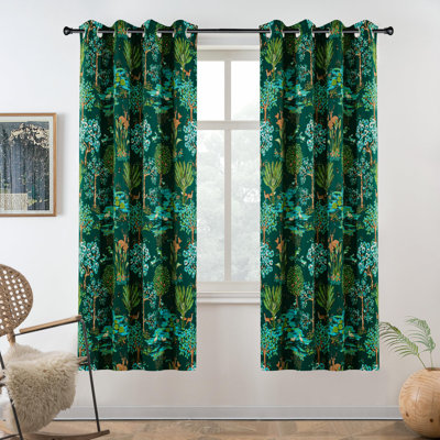 Kew Gardens Christopher Peacock Floral Pattern Energy Saving Thermal Insulated Window Curtain 2 Panels
