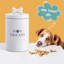 Large Rustic Ceramic Dog Treat Jar With Lid, Airtight And Perfect For Kitchen Counters.