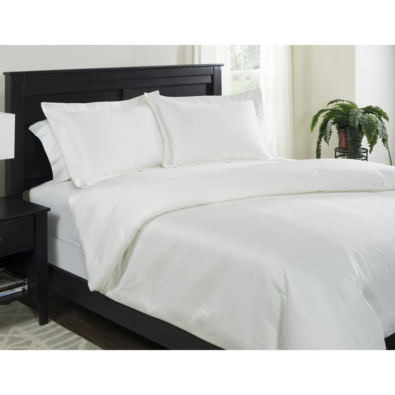  Ensemble de housse de couette réversible 3 pièces blanc, Très grand et 2 taies décoratives